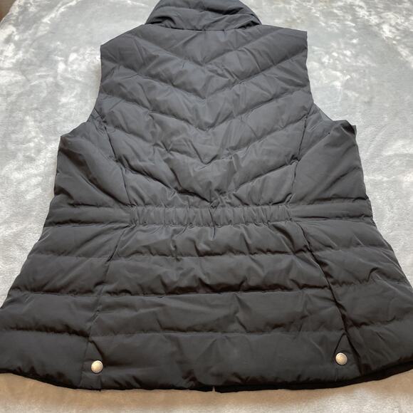 Talbots‎ Down Filled Quilted Puffer Vest Jacket Womens L Black Zip Pockets - Picture 2 of 7